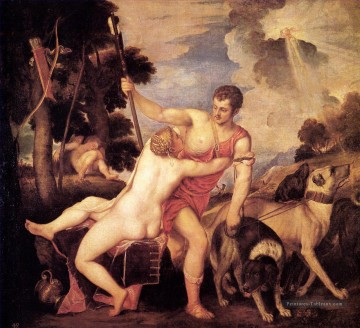 Nu œuvres - Vénus et Adonis 1553 Nu Tiziano Titien